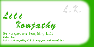 lili komjathy business card