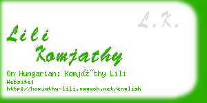 lili komjathy business card
